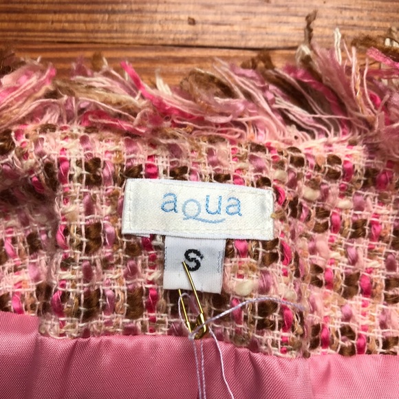 Aqua Pink Tweed Fringe Jacket, EUC, S - Picture 5 of 14